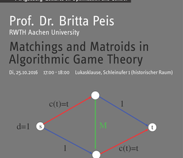 Magdeburg Lectures on Optimization and Control: Matchings and Matroids in Algorithmic Game Theory