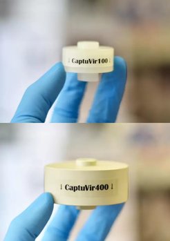 Figure 2. ContiVir’s virus purification device relying on membrane-based steric exclusion chromatography. The smallest device shown can recover in 45 min an amount of AAV particles equivalent to about 20 retinal gene therapy treatments.
