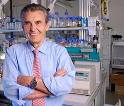 Prof. Dr.-Ing. Ernst-Dieter Gilles im Systembiologie-Labor am Max-Planck-Institut für Dynamik komplexer technischer Systeme Magdeburg (Aufnahme aus dem Jahr 2007).