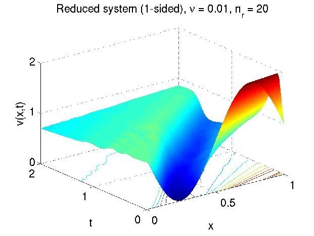 Graphic taken from Fig. 6.: Comparison of uncontrolled solutions for the Burgers equation.