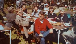 From left to right: Andrew Coppel (Australian National University), Brian Anderson (Australian National University), Ian Petersen (Australian Defense Forces Academy), Michael Green (Canberra), Thanos Antoulas (Rice University and MPI Magdeburg), Iven Mareels (University of Melbourne), Michel Gevers (University of Louvain-la-Neuve). Date: September 1985