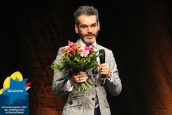 Dr.-Ing. Pavel Marichal-Gallardo bei der Verleihung des "Innovationspreises der BioRegionen Deutschlands" am 20. September 2021 in Stuttgart im Rahmen der Eröffnung der Deutschen Biotechnologietage.