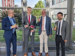 Karsten Rätze on the day of his defence, together with Prof. Dr.- Ing. Kai Sundmacher, Prof. Dr.-Ing. Sebastian Engell and Prof. Dr.-Ing. Christof Hamel